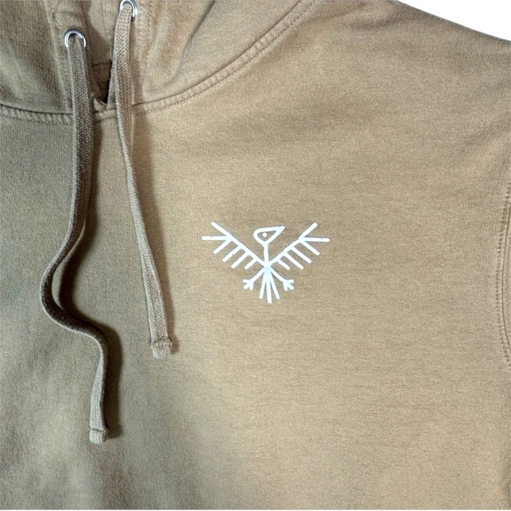 Bozeman Montana Nordic Men's Tan Hoodie Size Medium - Picture 3 of 8